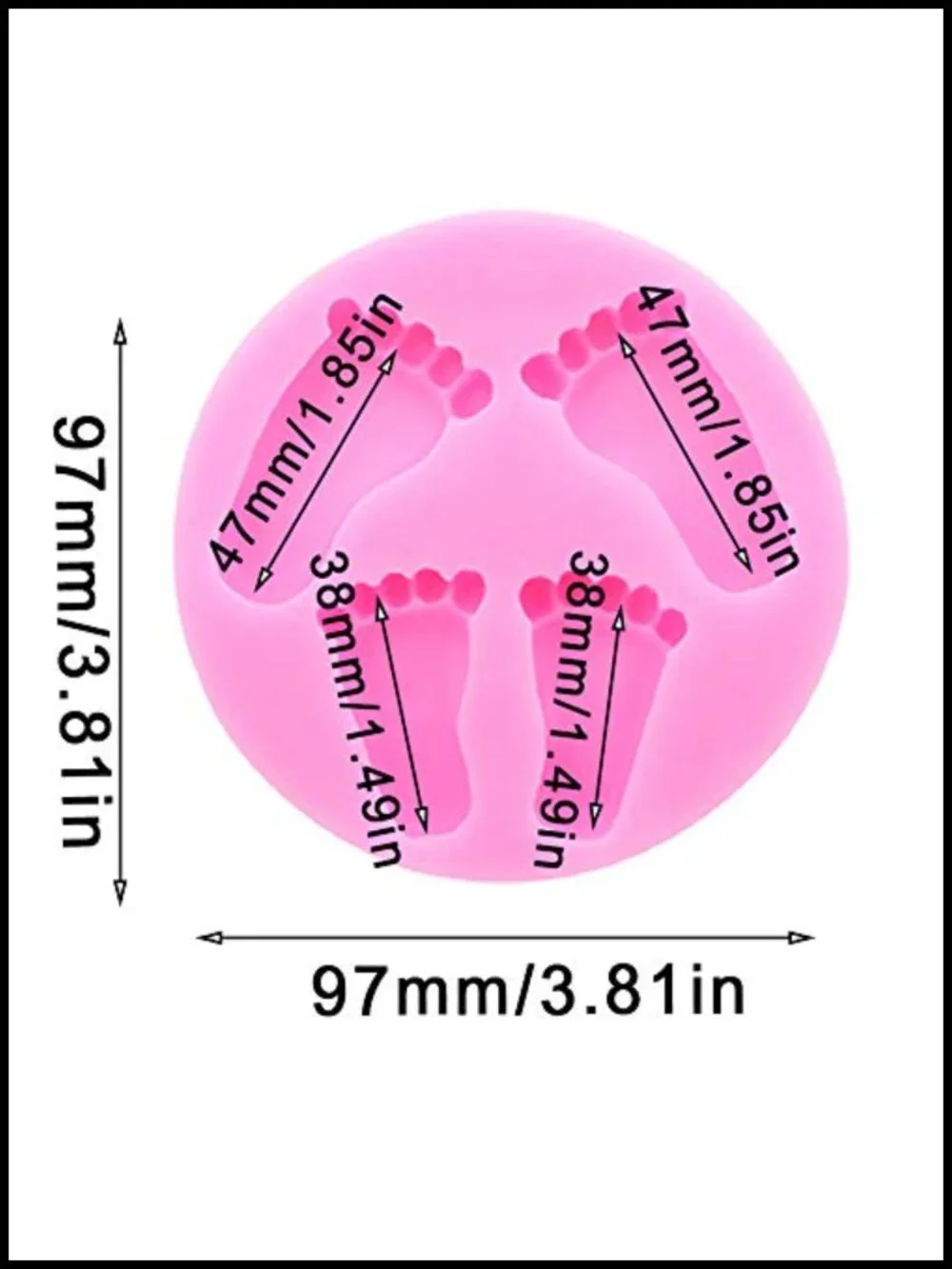 4 Silicone Baby Feet Fondant Molds DIY Cake Decorating